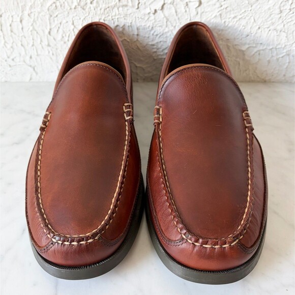 L.L.Bean Casco Bay Boat Mocs Men\'s 14EE Brown Leather Slip-On Venetian Loafers main image 5